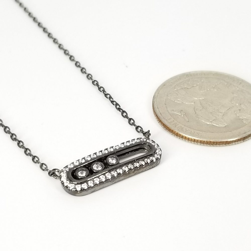 NEW Sterling Silver Pave CZ Choker Necklace NWT - Picture 11 of 11